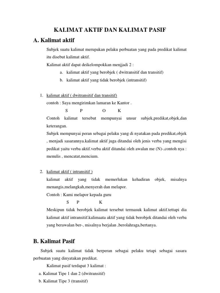 Detail Contoh Verba Aktif Nomer 9