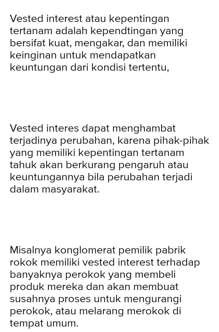 Detail Contoh Vested Interest Nomer 6