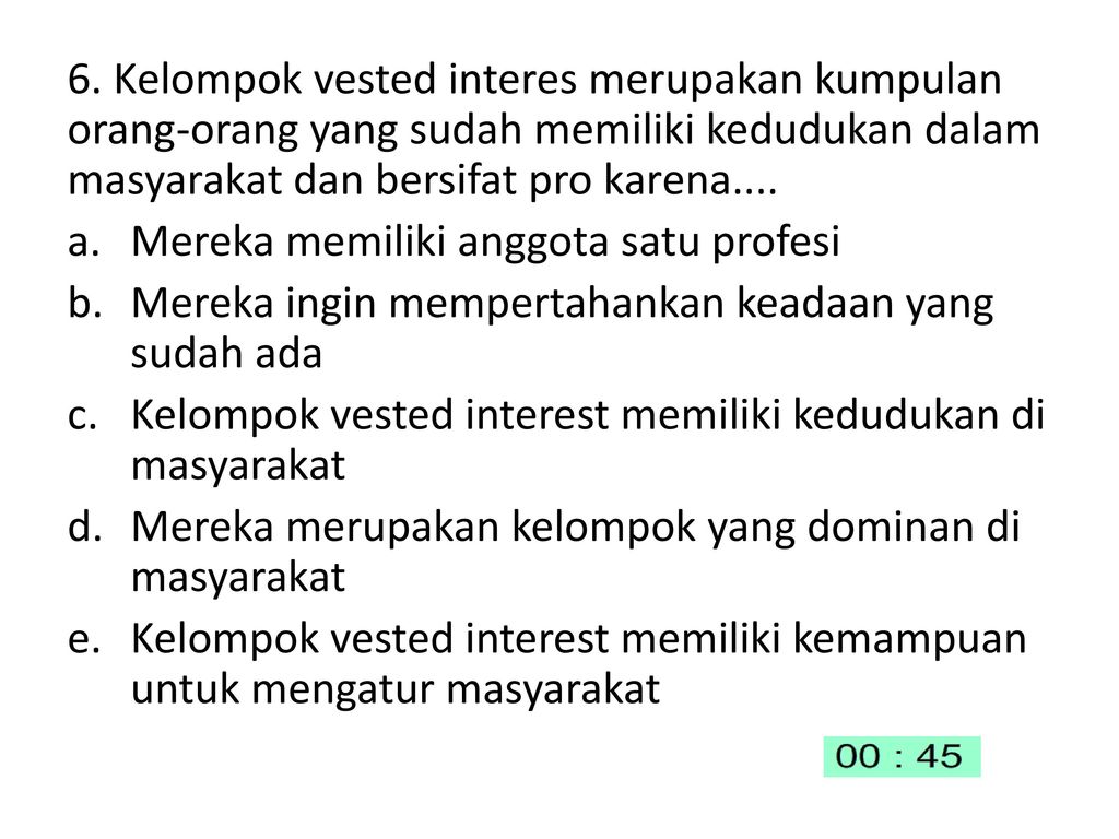 Detail Contoh Vested Interest Nomer 10