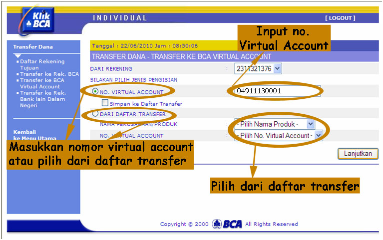 Detail Contoh Virtual Account Nomer 22