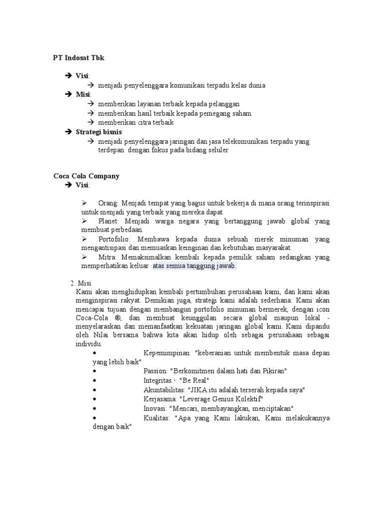 Detail Contoh Visi Dan Misi Perusahaan Nomer 4