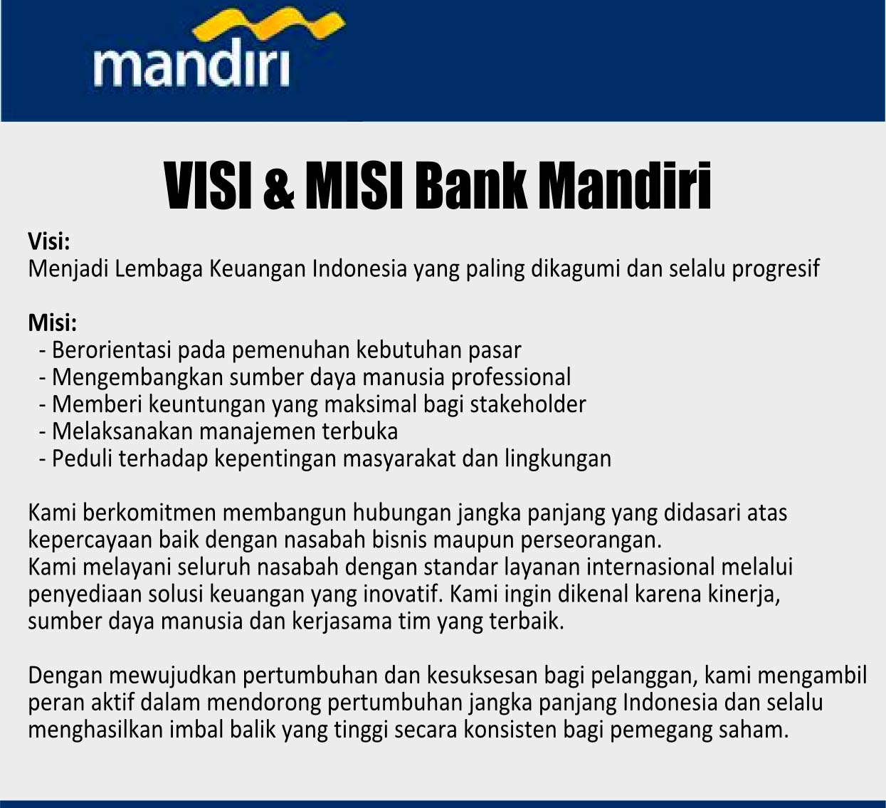 Detail Contoh Visi Dan Misi Perusahaan Nomer 8