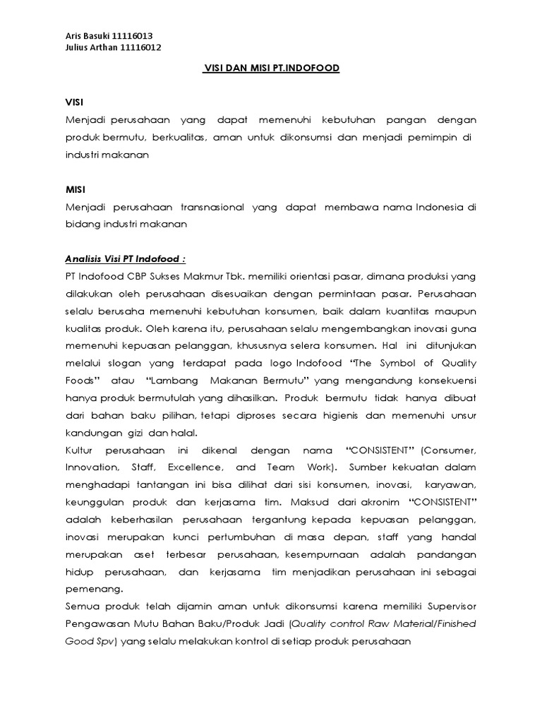 Detail Contoh Visi Misi Dan Tujuan Perusahaan Koleksi Nomer 31