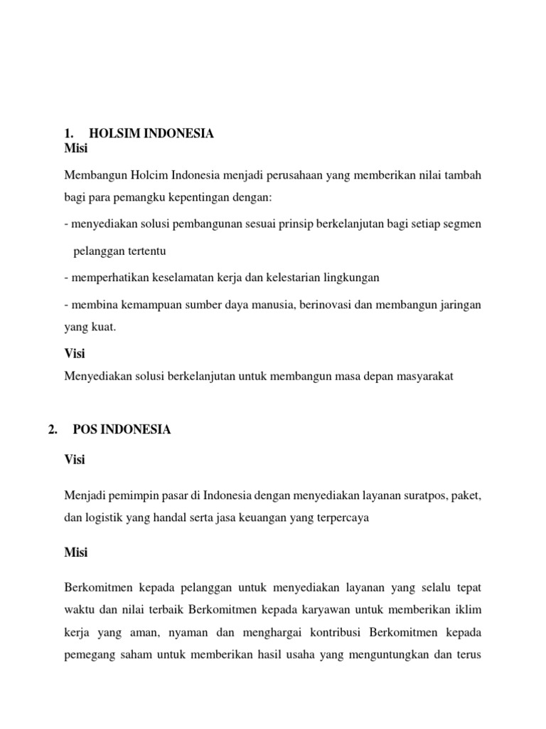 Detail Contoh Visi Misi Perusahaan Dagang Nomer 19