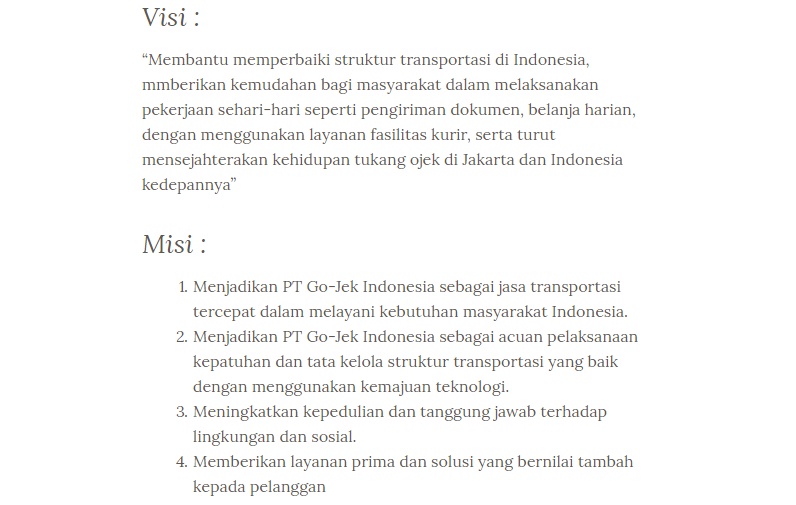 Detail Contoh Visi Misi Perusahaan Jasa Nomer 2