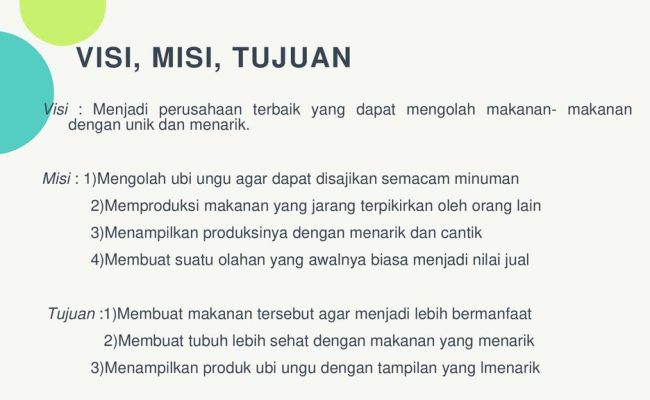 Detail Contoh Visi Misi Perusahaan Makanan Nomer 13