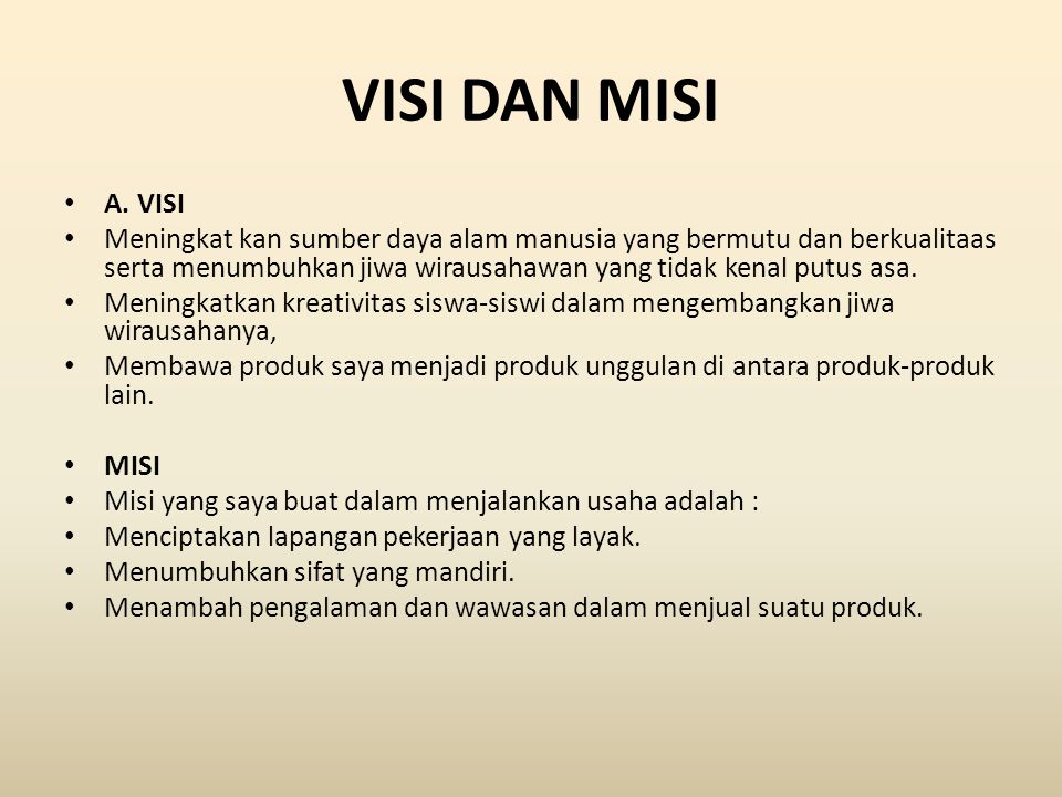 Detail Contoh Visi Misi Perusahaan Makanan Nomer 20