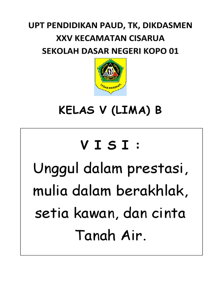 Detail Contoh Visi Misi Sekolah Dasar Nomer 20