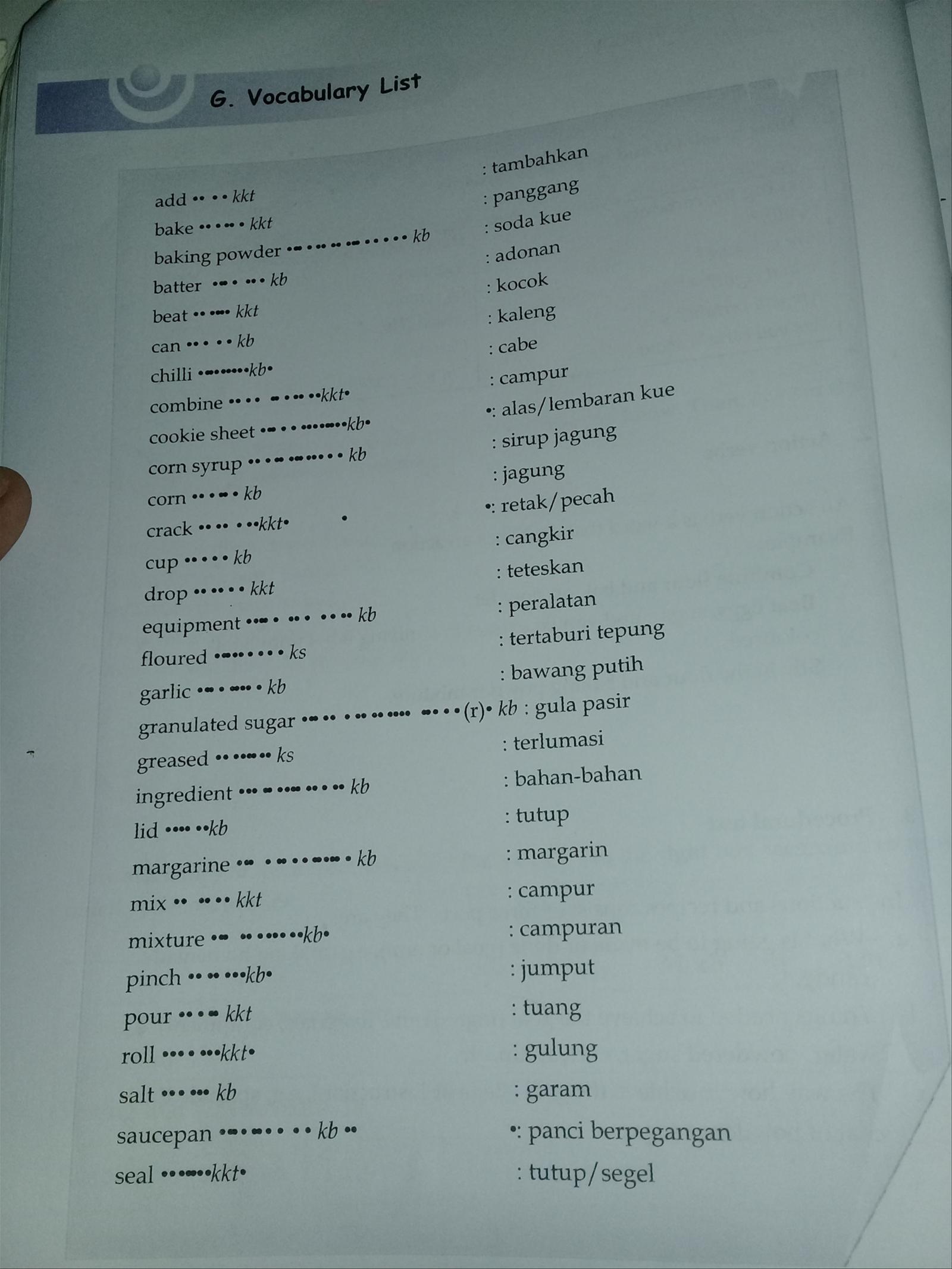 Contoh Vocab Dan Kalimatnya - KibrisPDR