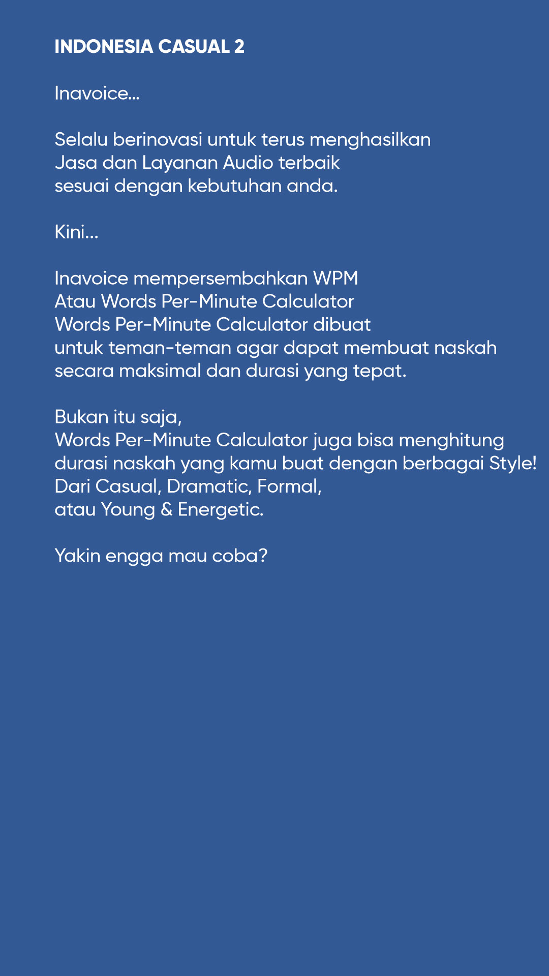 Detail Contoh Voice Over Nomer 4