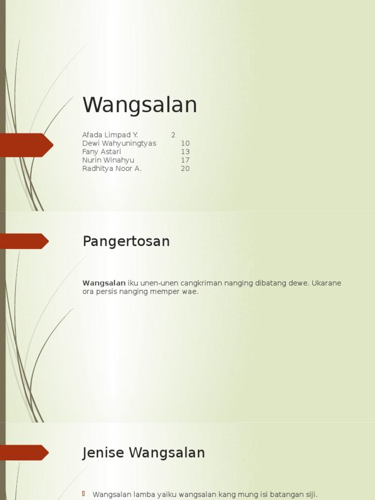 Detail Contoh Wangsalan Rangkep Nomer 6