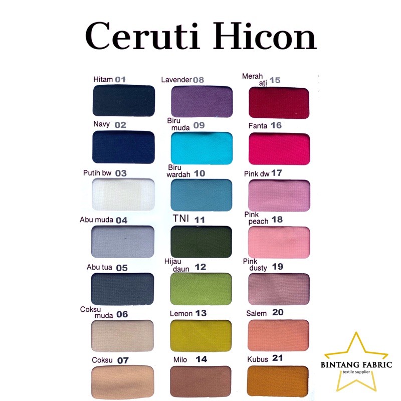 Detail Contoh Warna Kain Nomer 23