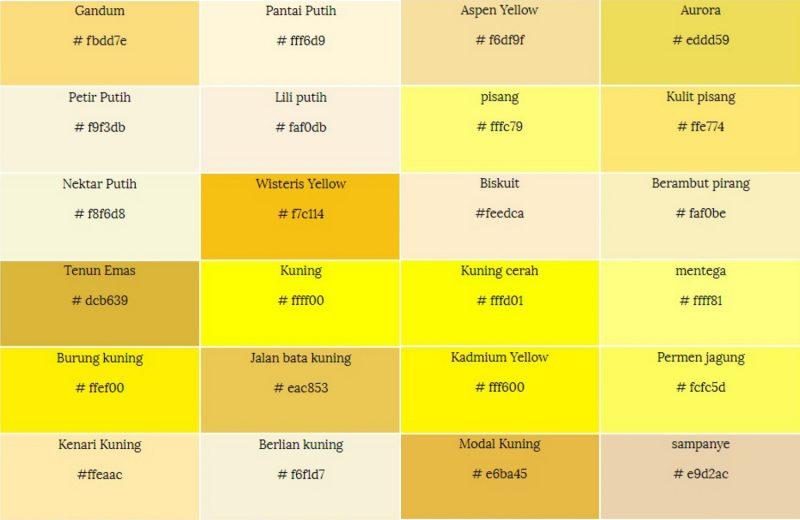 Detail Contoh Warna Kuning Nomer 9