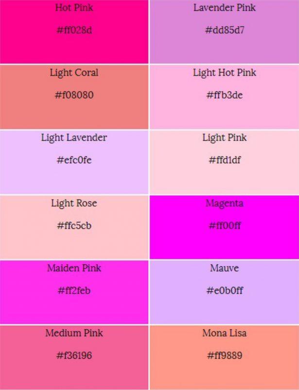 Detail Contoh Warna Pink Nomer 8