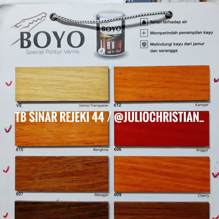 Detail contoh warna plitur kayu jati koleksi nomer 9