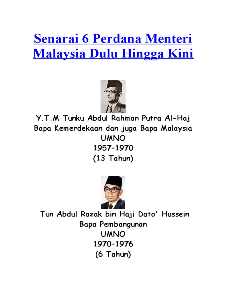 Detail Gambar Perdana Menteri Malaysia 1 6 Nomer 19