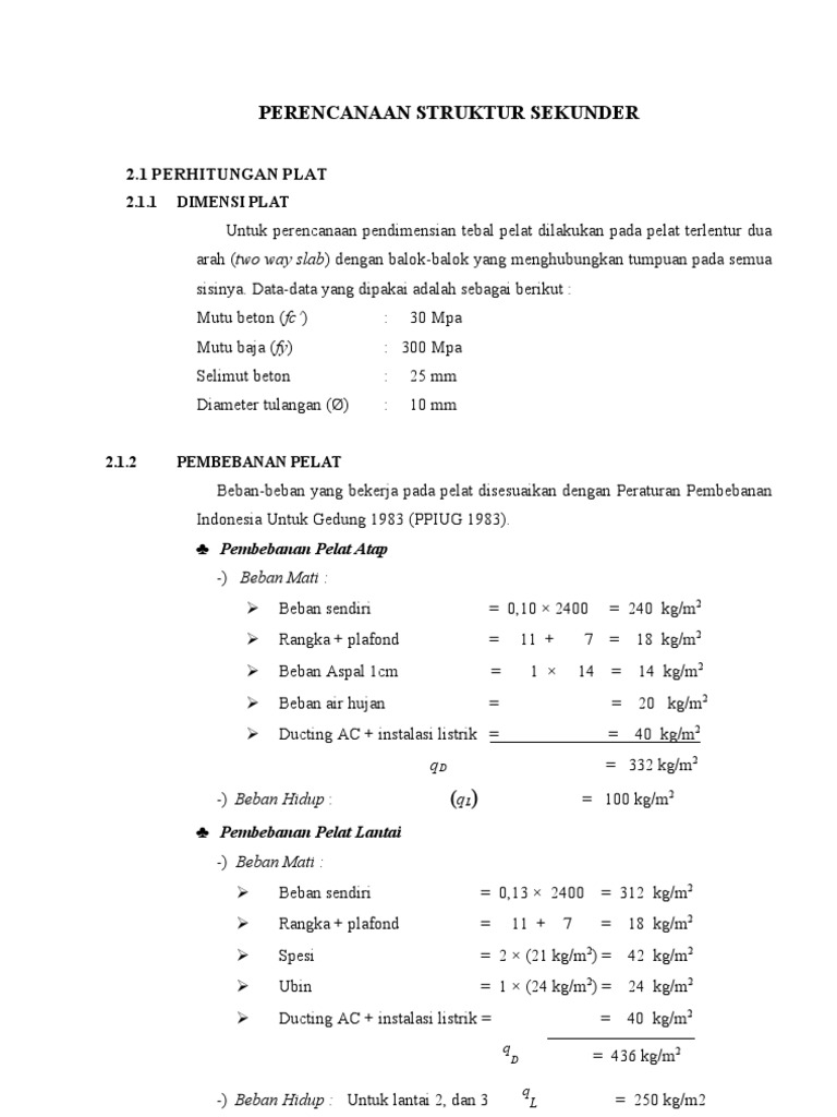 Detail Gambar Perencanaan Pelat 2 Arah Nomer 27