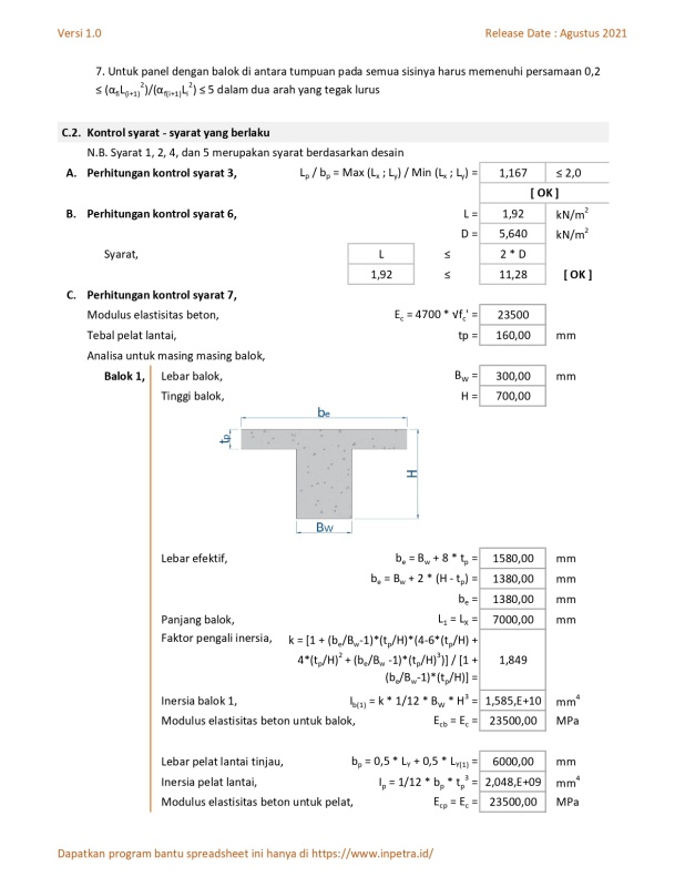 Detail Gambar Perencanaan Pelat 2 Arah Nomer 44