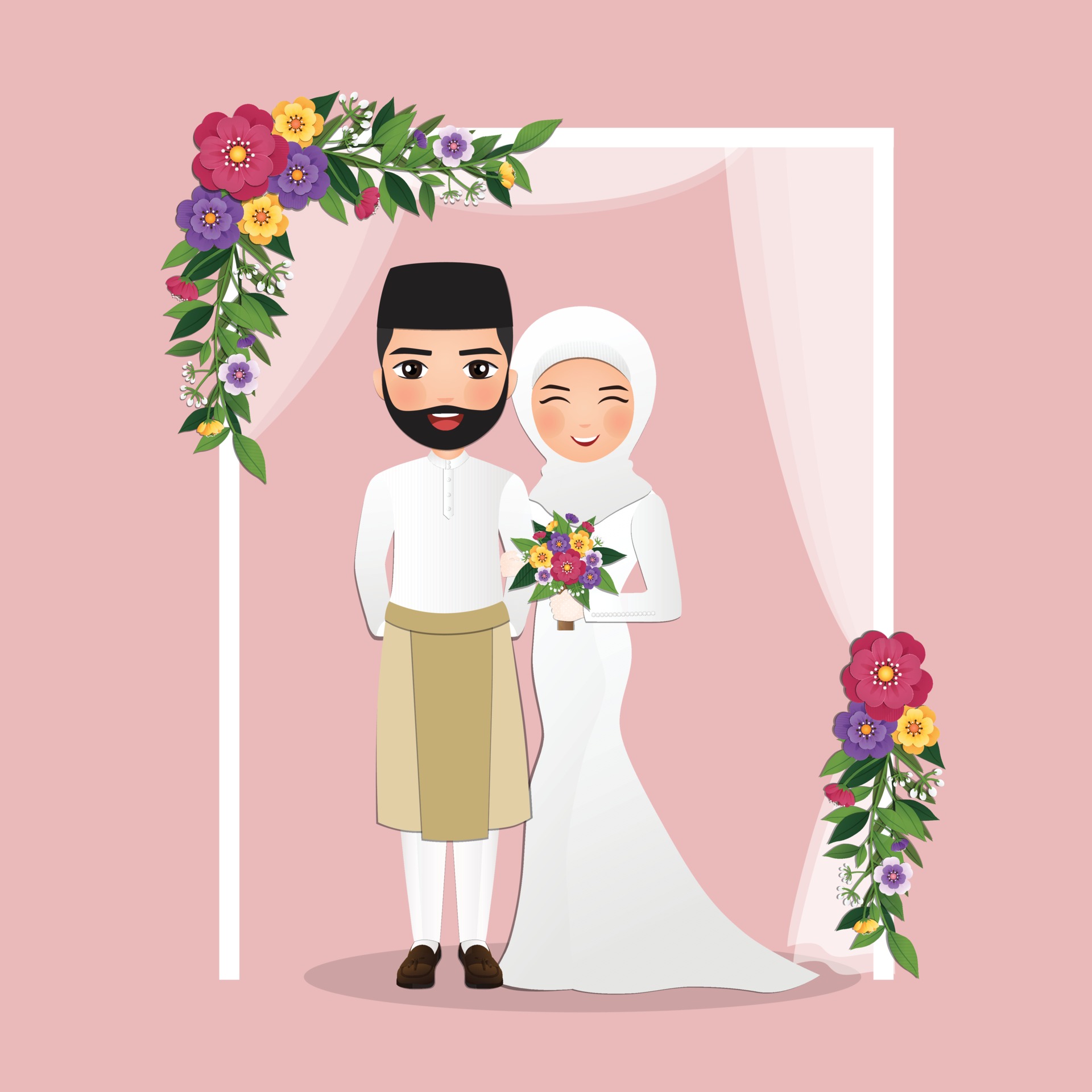Detail Gambar Pernikahan Islami Kartun Nomer 40