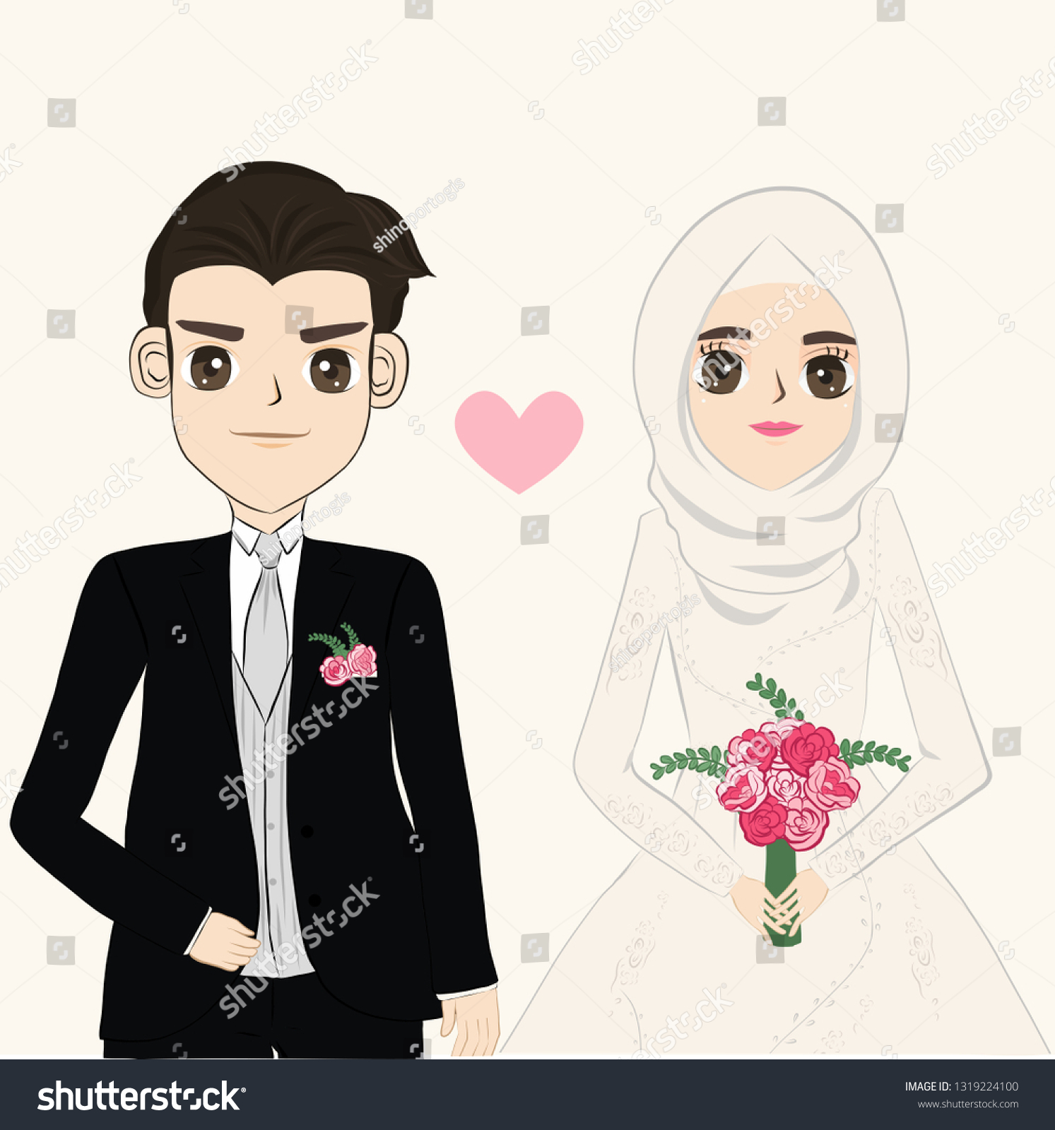 Detail Gambar Pernikahan Muslim Karikatur Nomer 11