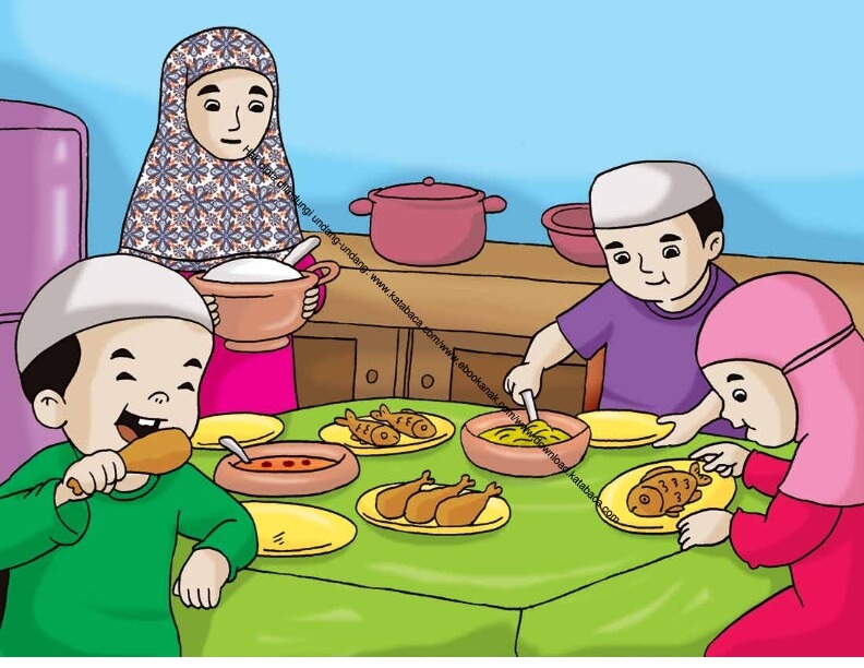 Detail Animasi Makan Bersama Keluarga Nomer 3