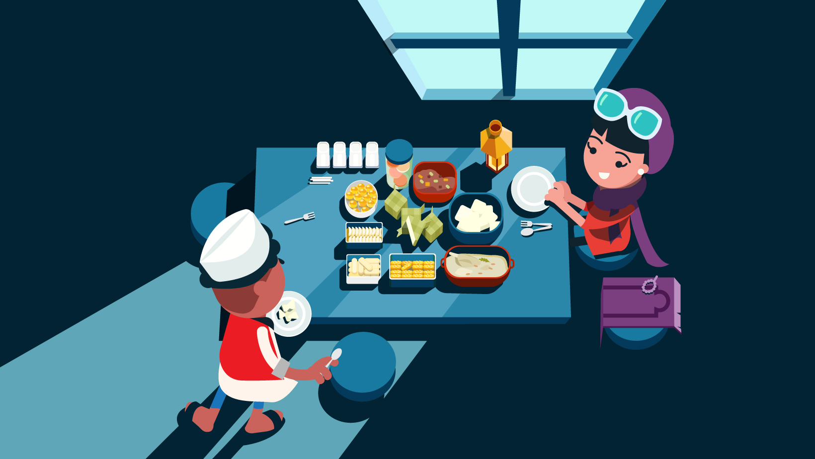 Detail Animasi Memasak Didapur Gambar Kartun Keluarga Lagi Makan Nomer 34