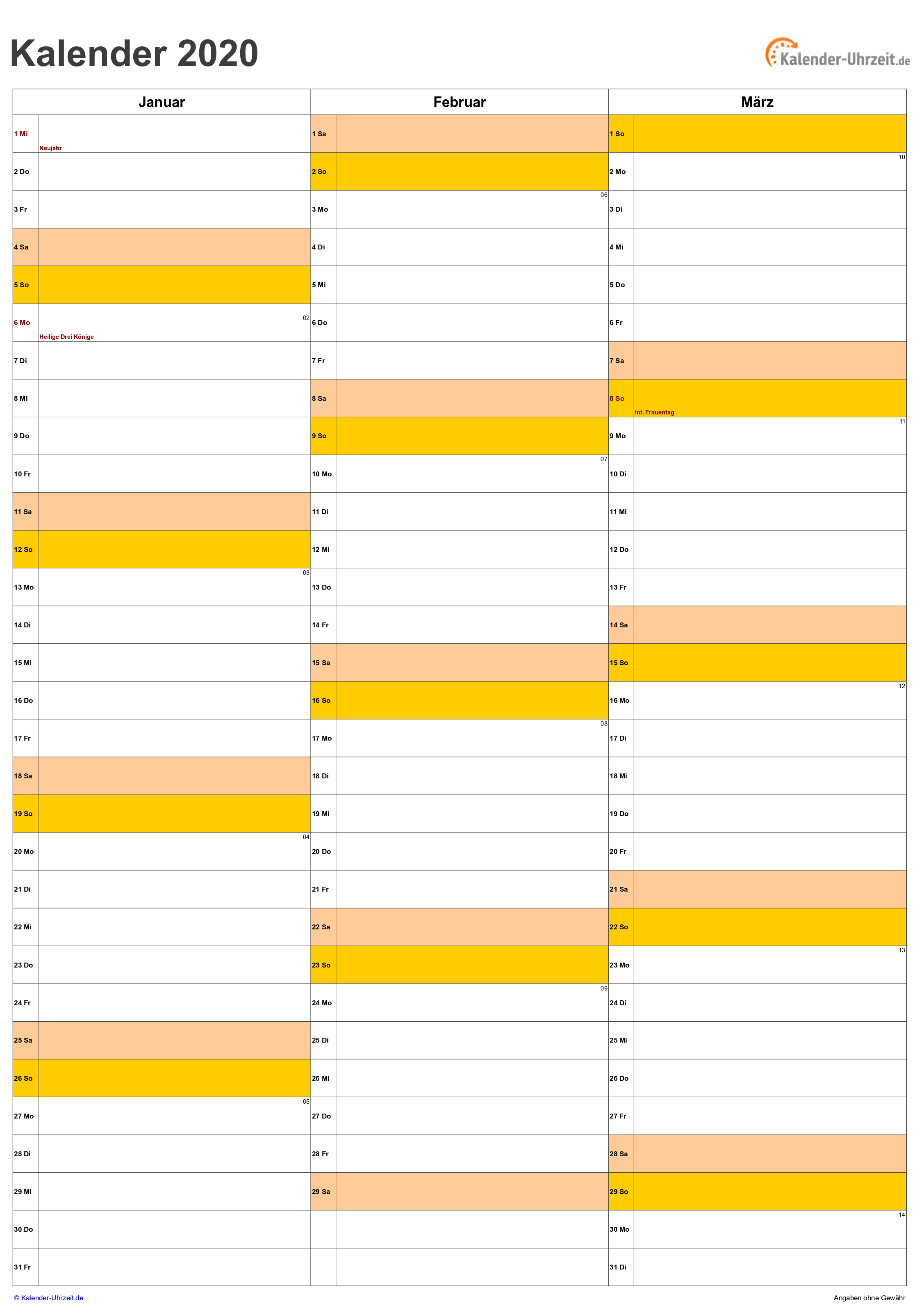 Detail Kalender 3 Monate 2020 Nomer 2
