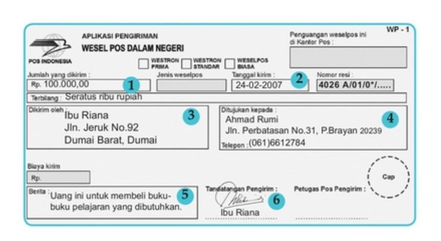 Detail Contoh Wesel Pos Nomer 16