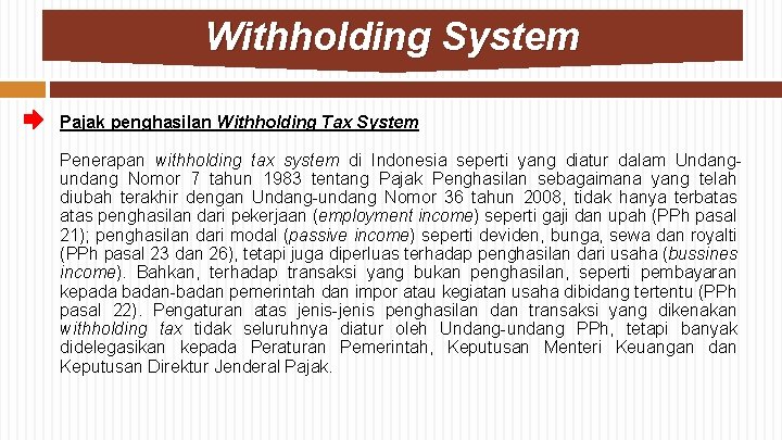 Detail Contoh Withholding System Nomer 15