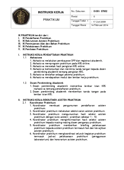 Detail Contoh Work Instruction Nomer 21
