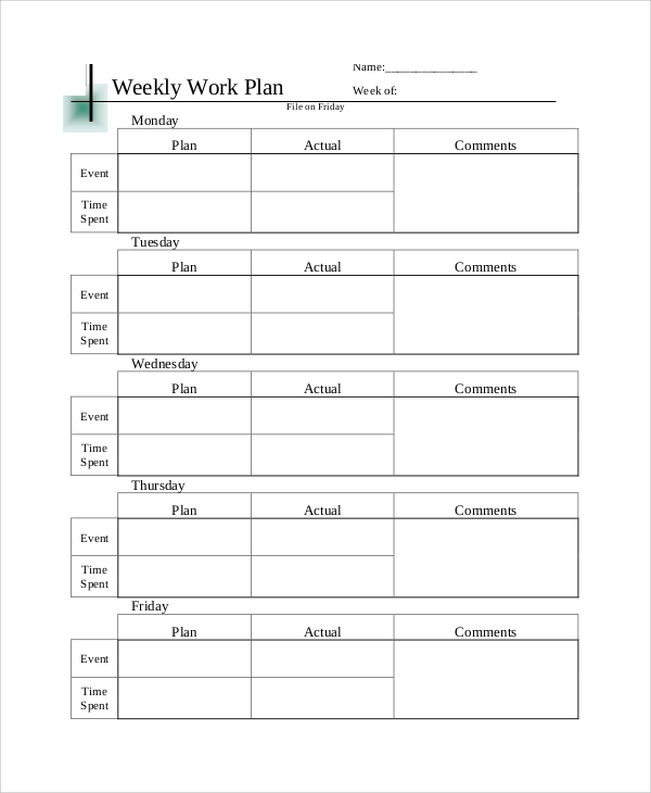 Contoh Work Plan 53 Koleksi Gambar
