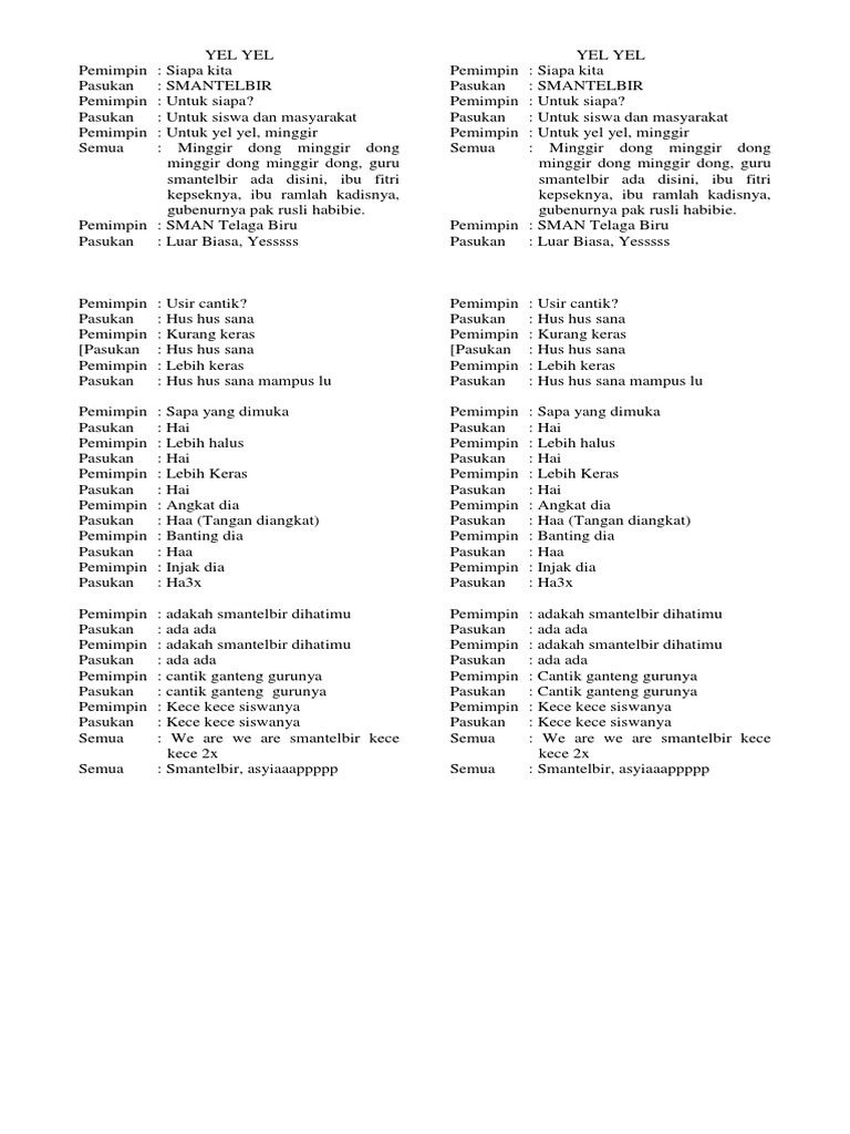 Detail Contoh Yel Yel Kelas Nomer 36