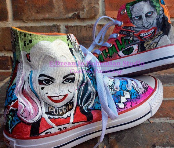 Detail Converse Harley Quinn Shoes Nomer 43