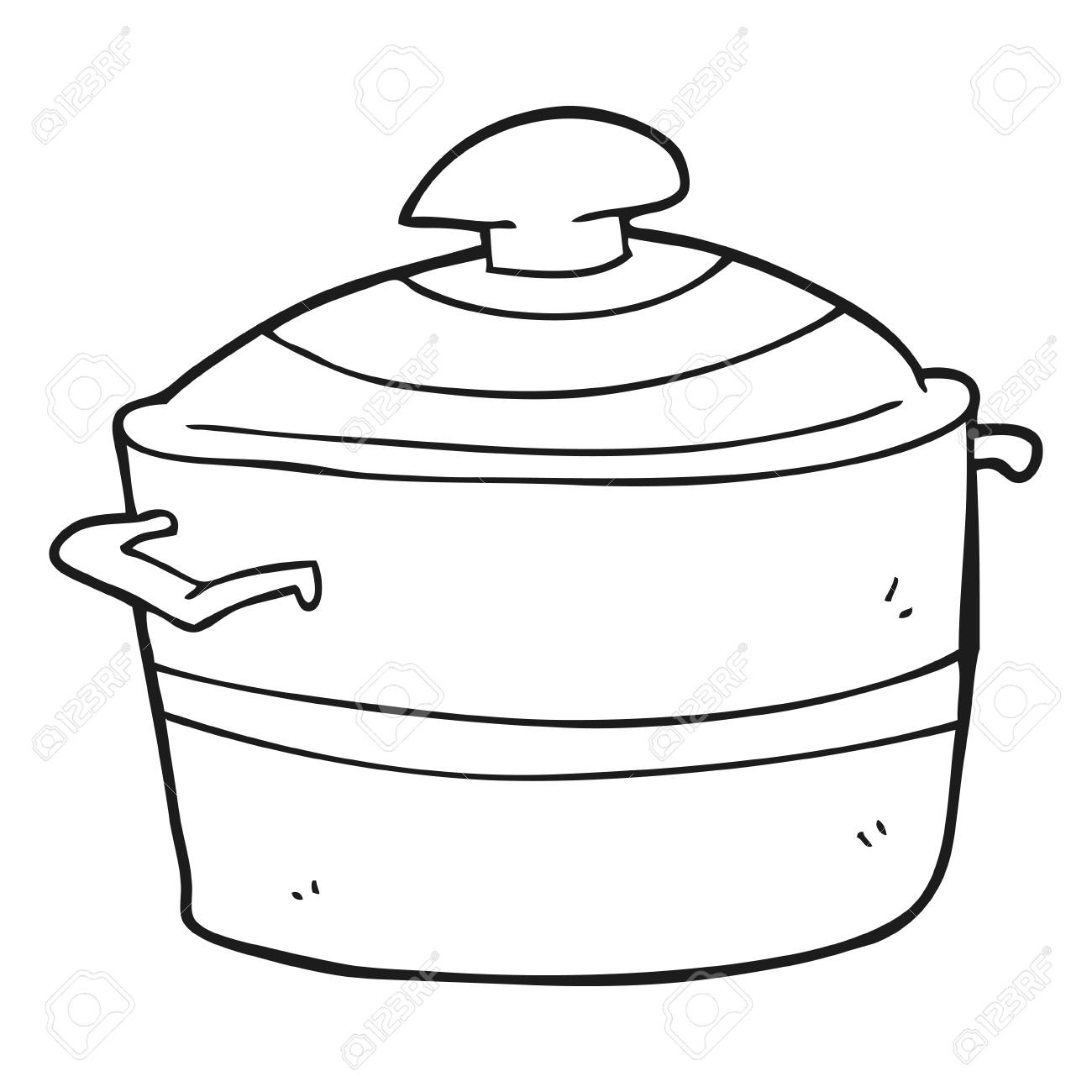 Detail Cooking Pot Clipart Black And White Nomer 3