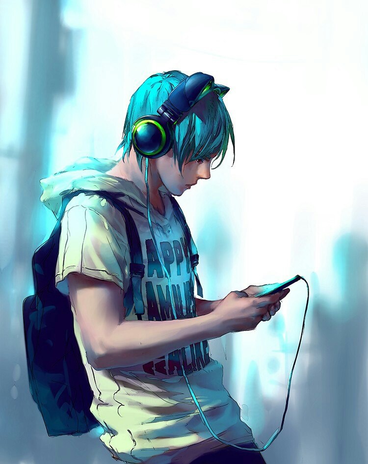 Detail Cool Anime Boy With Headphones Nomer 29