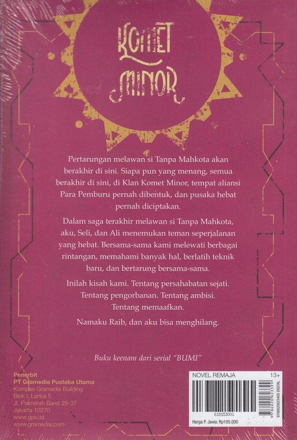 Detail Cover Belakang Novel Nomer 16