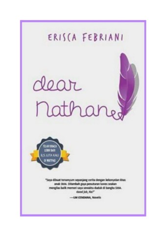 Detail Cover Novel Dear Nathan Nomer 16