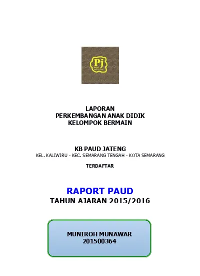Detail Cover Raport Tk Nomer 6