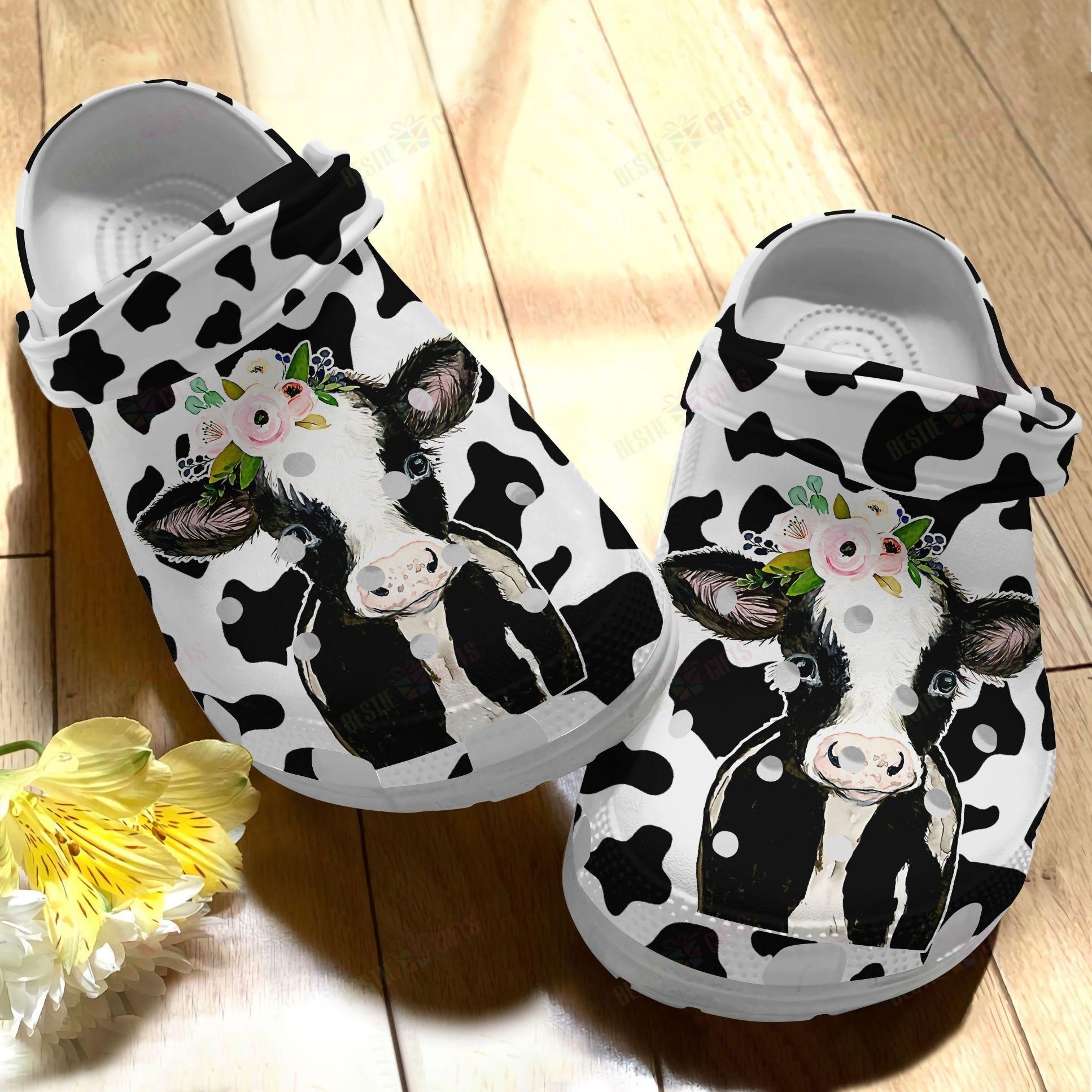 Detail Cow Flower Crocs Nomer 23