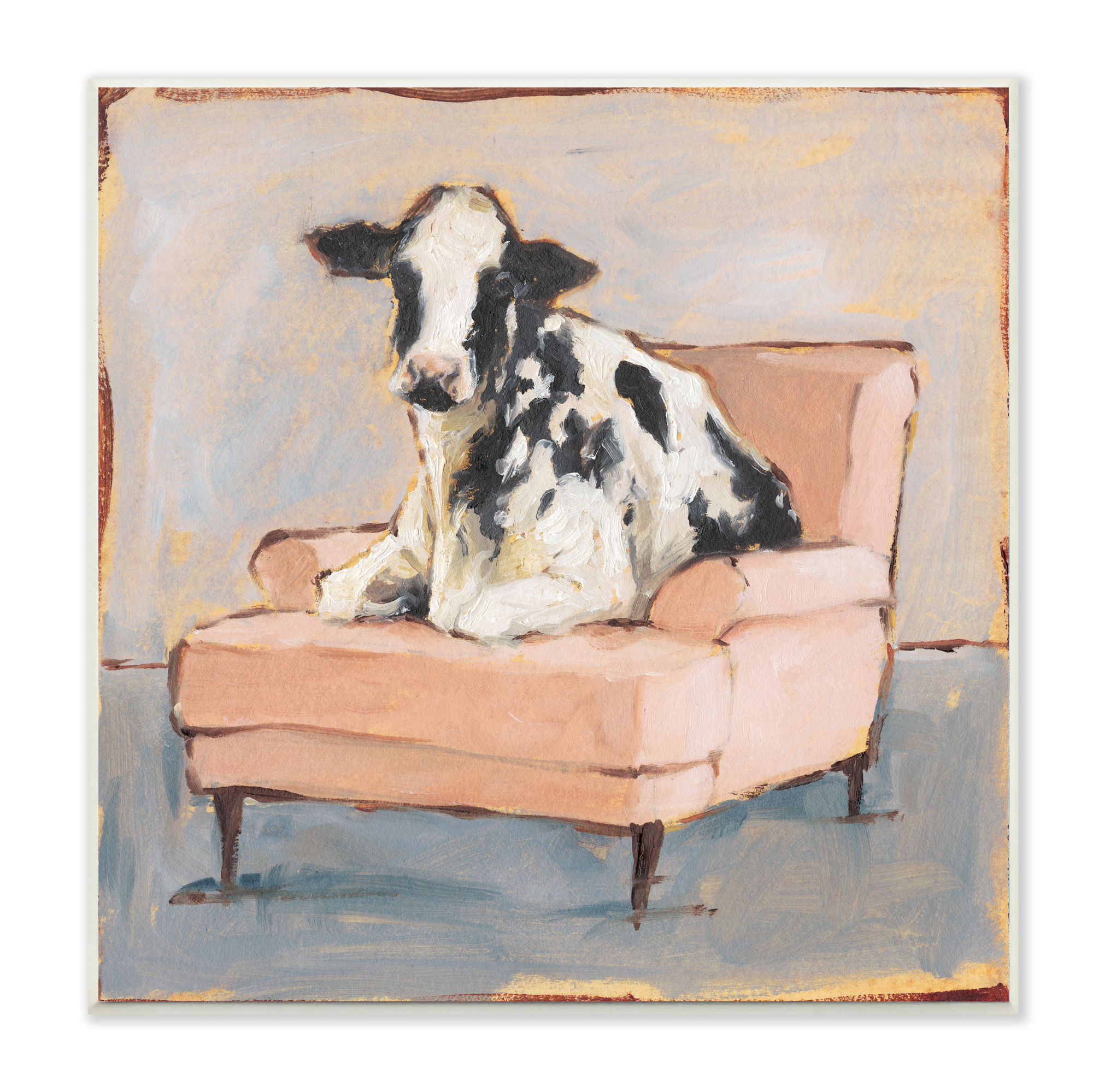 Detail Cow On Sofa Painting Nomer 3