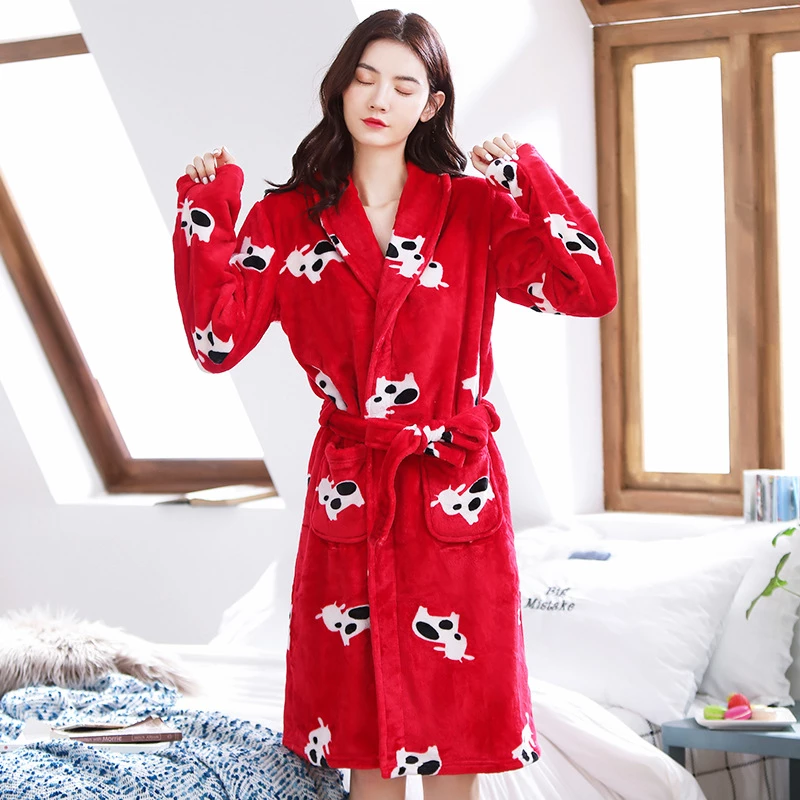 Detail Cow Print Bathrobe Nomer 23