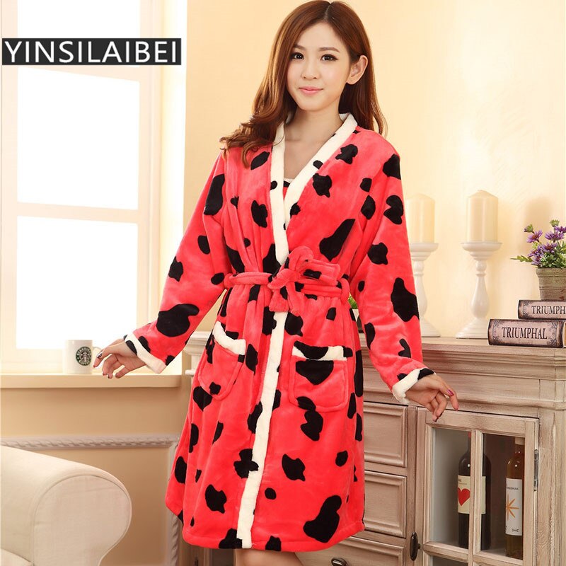 Detail Cow Print Bathrobe Nomer 32