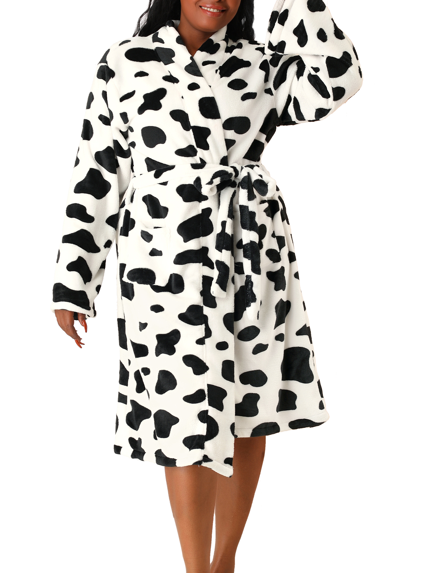 Detail Cow Print Bathrobe Nomer 38