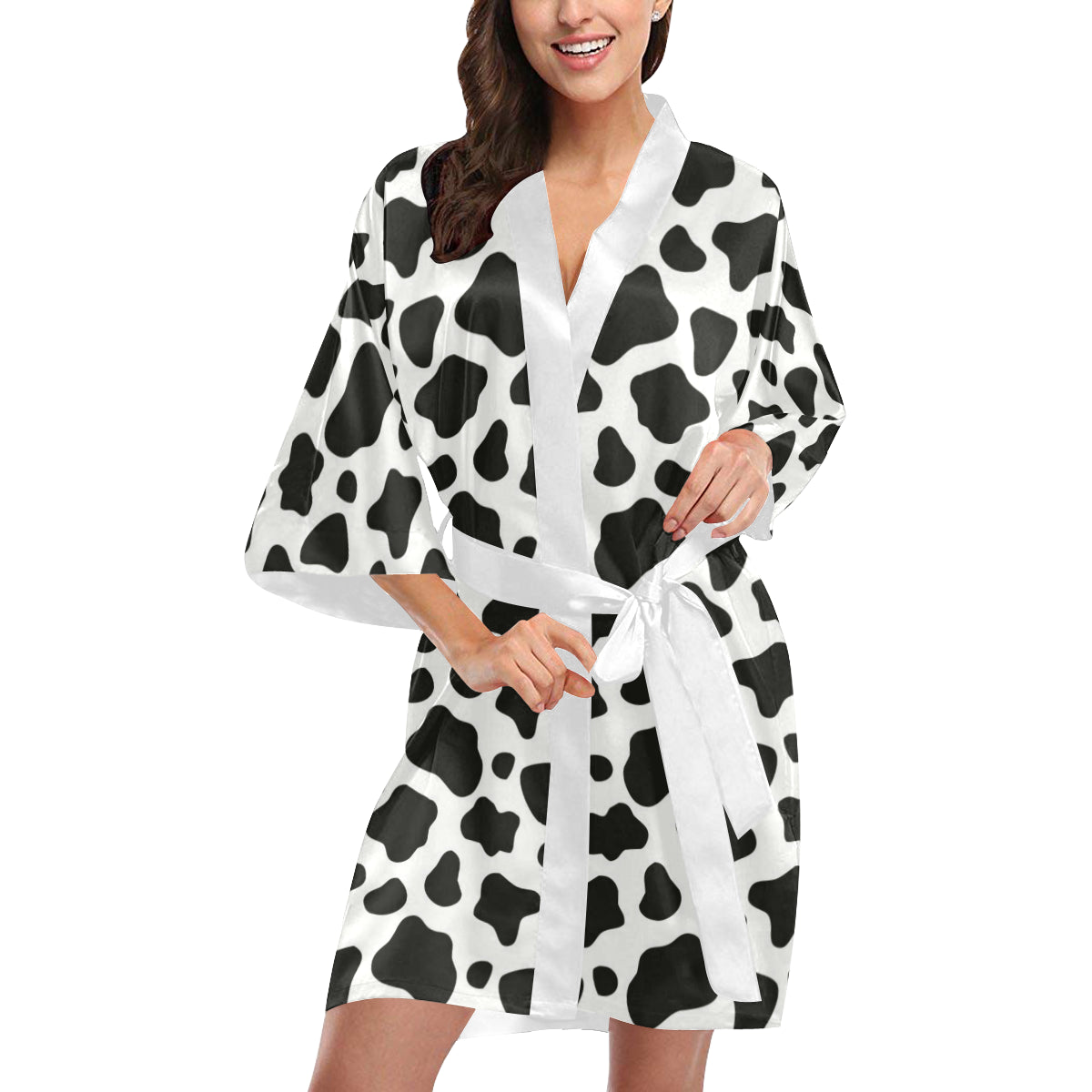 Detail Cow Print Bathrobe Nomer 41