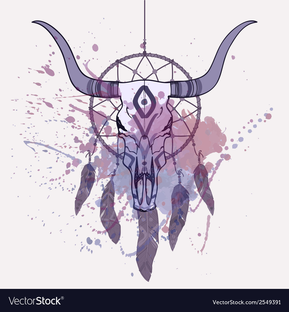 Detail Cow Skull Dream Catcher Nomer 9