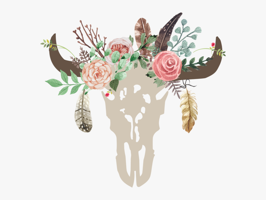 Detail Cow Skull With Flowers Png Nomer 13