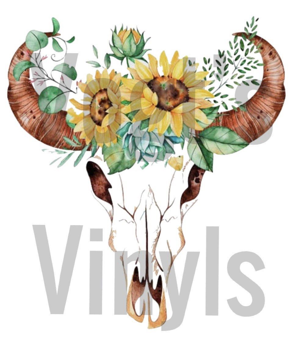 Detail Cow Skull With Flowers Png Nomer 17