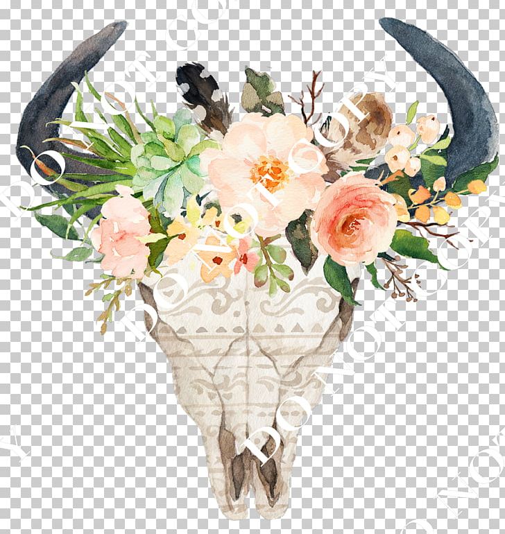 Detail Cow Skull With Flowers Png Nomer 19