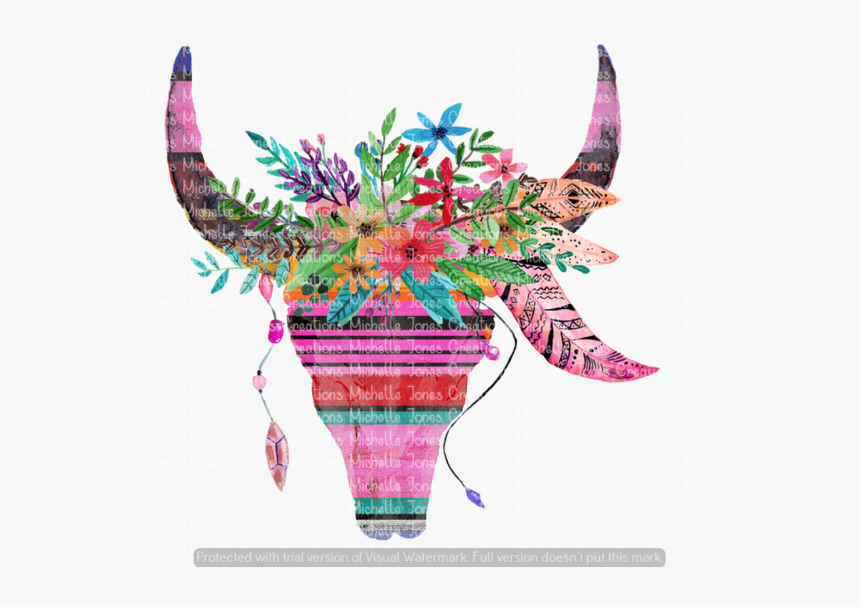 Detail Cow Skull With Flowers Png Nomer 23