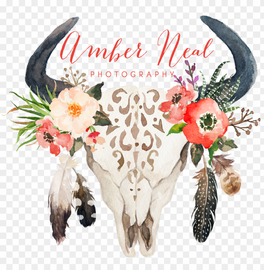 Detail Cow Skull With Flowers Png Nomer 5